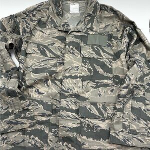 Men's USAF Airman’s Battle Ensemble Nomex ABU Tiger Stripe Utility Coat, Large/R